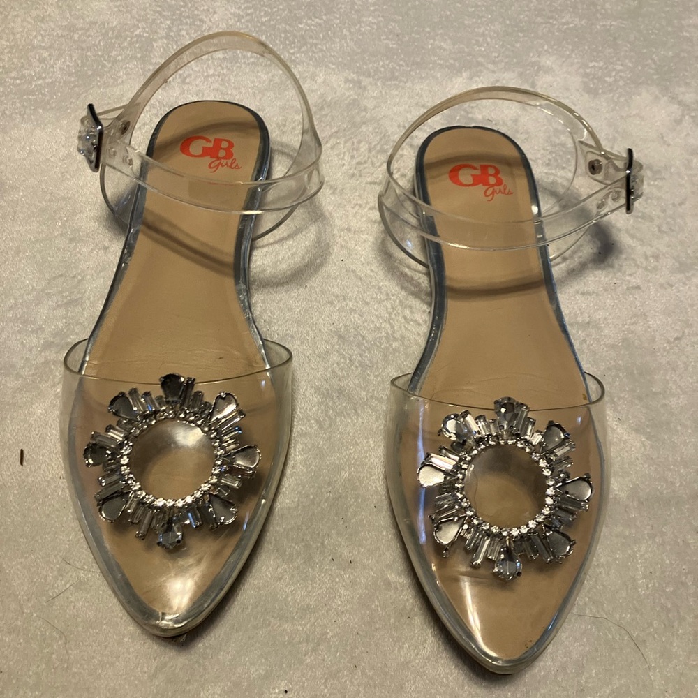 GB girls Transparent Sandals with Silver Embellishments - Picture 1 of 3